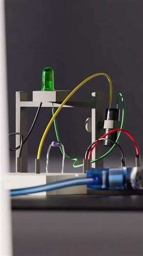 TOBE • on Instagram: "Hey, ever seen a tilt switch in action? This tiny component has a small metal ball trapped inside. When the sensor tilts beyond a certain angle (usually around 15 to 45 degrees depending on the model) that ball rolls and connects two internal contacts, closing the circuit. In this setup, I connected the tilt switch to an Arduino, a resistor, and an LED. When the circuit closes, current flows and the LED turns on. When you move it back, gravity pulls the ball away, the circu