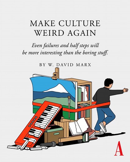 For all the energy society invests in culture today, little has emerged that feels new, and certainly nothing revolutionary enough to properly outmode the past, W. David Marx writes. https://theatln.tc/9dYgpg03 “Everyday life has never contained more stuff—an endless reel of words, ideas, games, songs, videos,” Marx writes. “Kurt Cobain would have wanted the next generation’s musicians and listeners to kill their idols, including him. Instead, they wear his face on T-shirts.” This lingering reve