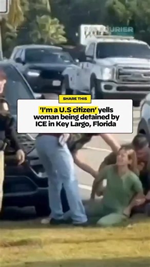 In a video recorded by a Miami Herald reporter, a woman is forcibly pulled from her car as she shouts, “I’m a U.S. citizen.” | COURIER