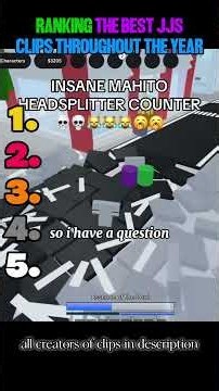 RANKING THE BEST CLIPS THROUGHOUT THE YEAR 🤪😜 #roblox #jujutsukaisen #jjs