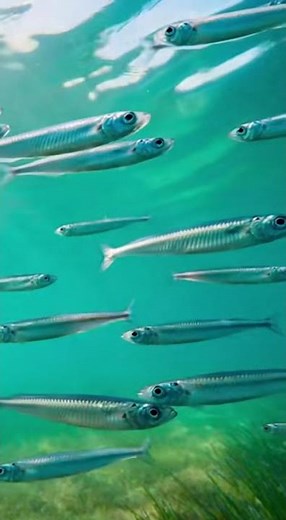 full life cycle of an anchovy in one continuous sequence #lifecycle #marinelife #reeflife #sealife