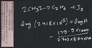 The decomposition of methyl iodide, 2 \mathrm{CH}{3} \mathrm{I}... | Filo