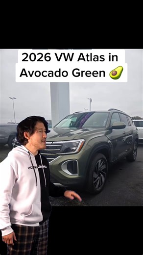 My personal favorite of the VW lineup! 2026 Volkswagen Atlas in Avocado Green 🥑 Shoot me a DM to test drive it today, I'll make sure to crank up the heater before you arrive 😜 | Benjamin Andrew Vandiver