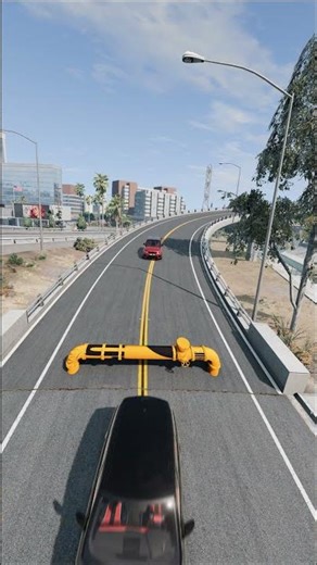 Cars crushed by a Metalic Pipe 5 #automobile #beamngdrive #carcrashes #crashtest #beamng #shorts