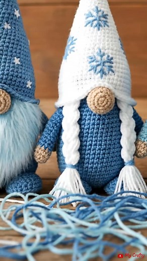 143 reactions · 24 shares | ❄️ Create your own Winter Wonderland! These adorable Crochet Gnomes bring warmth and charm to any space.  Beginner-friendly PDF pattern 臨 Instant download - start crocheting today! ✨ Perfect handmade gift idea  Tap “Shop Now” to start making your magical gnomes! | My Crafty | Facebook