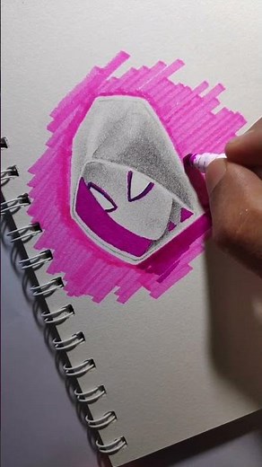 drawing spider gwen quick art #drawing #spidergwen #art