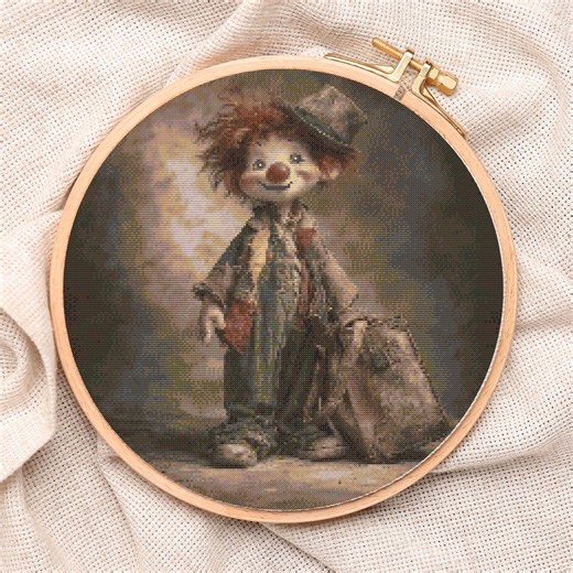 Vintage Clown Cross Stitch Pattern, Retro Circus Embroidery Design (digital Stitch File) - Etsy