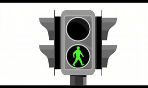 Traffic Light Man Walking Retro 2D Animation