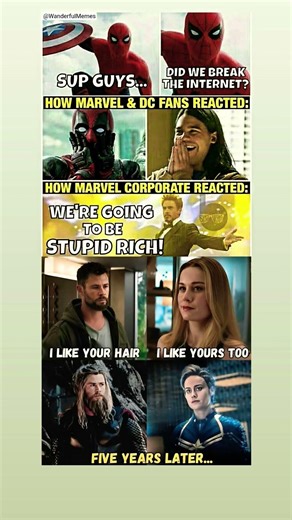 Thor & Captain Marvel After 5 Years 😂 Marvel Funny Meme #marvel #avengers #thor #spiderman #shorts
