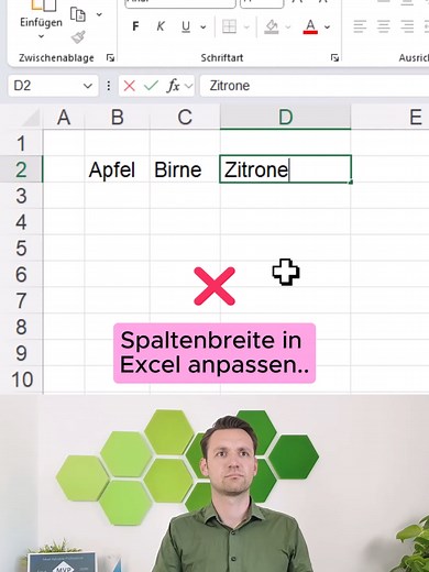 Automatische Spaltenbreite in Excel anpassen