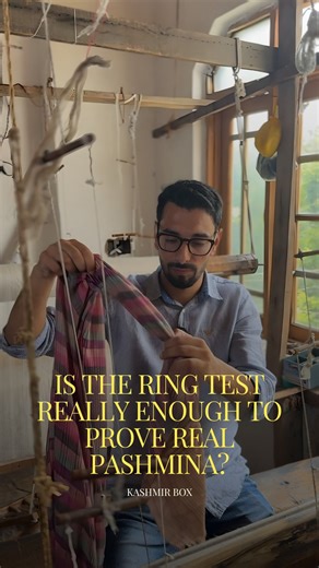 The ring test has long been seen as the hallmark of real Pashmina — but is it truly enough? 🧵 Our founder, Muheet Mehraj, takes you inside the world of Kashmiri artisans to reveal what really defines authentic Pashmina. From the purity of the Changthangi goat fibre to the rhythm of a handloom in a quiet Srinagar workshop, every step tells a story the ring test can’t measure. True Pashmina isn’t proven by slipping through a ring — it’s proven by the hands that spin it, the heart that weaves it, 