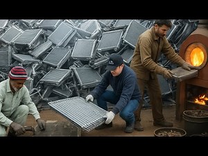 Unexpected Way of Recycling Old Aluminum Radiator Scrap into Aluminum Kitchen Utensils in Factory