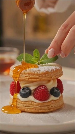 Berry Cream Puff Pastry Breakfast Delight 🍓🫐