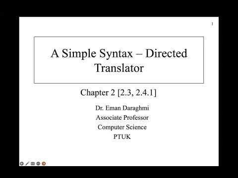 compilers - chapter 2 - lecture 4 - A Simple Syntax-Directed Translator