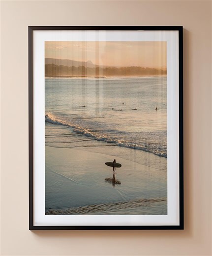 Sunset at Noosa Surf Print, Australian Landscape Photography, Coastal Wall Art, Travel Poster, Framed or Unframed - Etsy UK