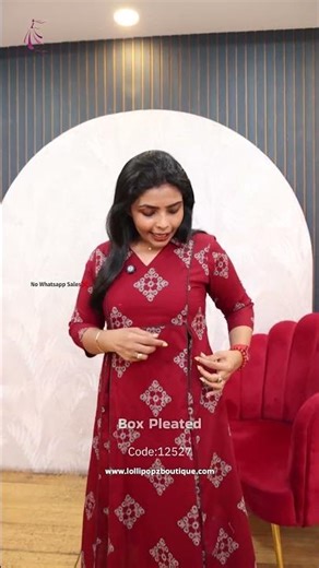 Yeame Printed Cotton Box Pleated Dress Product Code (12527)