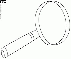 The magnifying glass of a detective coloring page printable game