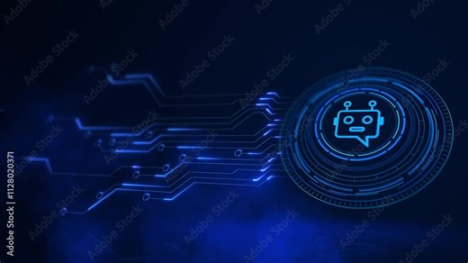 AI chip advanced technology center digital interface virtual space, cutting edge artificial intelligence, deep machine learning, . Ideal for 3D innovation, tech, AI scanner chat bot interface concepts