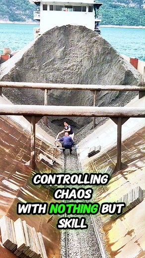 55K views · 347 reactions | No AI. No automation. Just balance, focus, and pure human precision.  #SkillOverMachine #DockLife #RealWork #SandUnloading #ManualMastery #EngineeringArt | Ably Thomas | Facebook