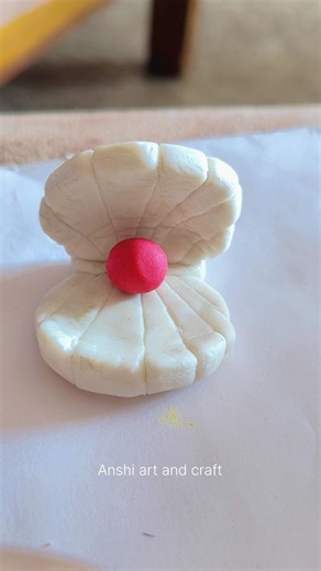 sea shell 🐚 making with super clay 🥰 satisfying clay art 🎨 easyclayart #ytshorts #shorts