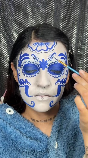 Catrina Talavera💀💙 #makeupartist #Maquillajesinfiltro #tutorial #reels #reelsviral #maquillaje | Makeup Pau Garduño