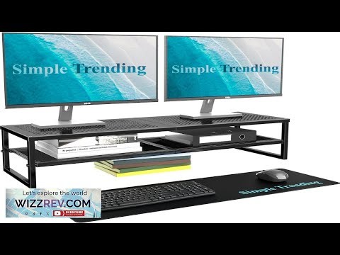 Simple Trending 2 Tier Metal Dual Monitor Stand Riser Computer Office Desktop Organizer