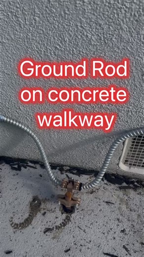 @electricians_eyes on Instagram: "In this video, we install a ground rod through a concrete walkway by drilling the concrete first and then driving the rod with a rotary hammer. The grounding electrode is bonded using 4 AWG MC grounding cable for protection and code-compliant grounding."