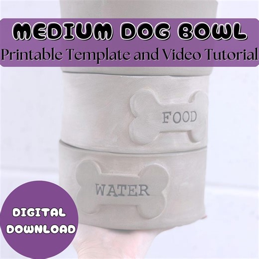 Pottery Dog Bowl Template | Printable Slab Building PDF - Etsy