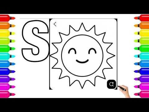 S for Sun Drawing & Coloring ☀️ | Step by Step Art for Children