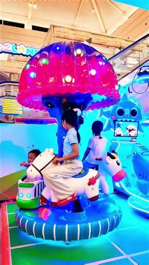 Riding the Mini Car & Horse Carousel