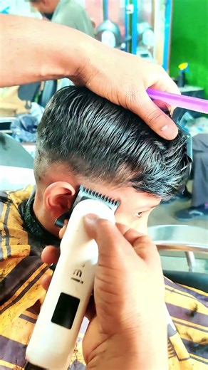 Stylish 🧒 Kid’s Slicked Back💇‍♂️ Undercut 💥 Modern Stylish #howtocutcurlyhair #barber #fadehaircut