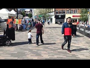 A stroll around the outdoor Barnsley market area in the sunshine.