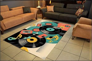 Retro CD Rug: 80s 90s Music Lover Decor - Etsy