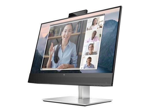 HP E24mv G4 Conferencing Monitor - E-Series - LED monitor - 23.8" - 1920 x 1080 Full HD (1080p) @ 60 Hz - IPS - 250 cd/m�� - 1000:1 - 5 ms - HDMI, VGA, DisplayPort - speakers - silver, black head - for HP 250 G9; Elite 600 G9, 800 G9; EliteBook 830 G6; Pro 260 G9, 290 G9; ZBook Firefly 14 G9 - Walmart.ca