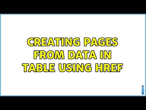 Creating pages from data in table using href