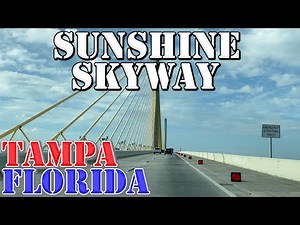 Sunshine Skyway Bridge - Tampa Bay Area - Florida - 4K Infrastructure Drive