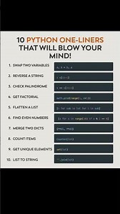 10 Python One-Liners That Will Blow Your Mind 🤯 | Python Tricks Every Programmer Must Know 🚀 #coding