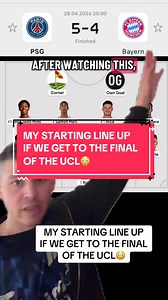 My UCL Final Starting Lineup: PSG, Bayern Munich, Arsenal