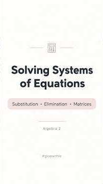 Solving Systems of Equations | Algebra 2 #Shorts