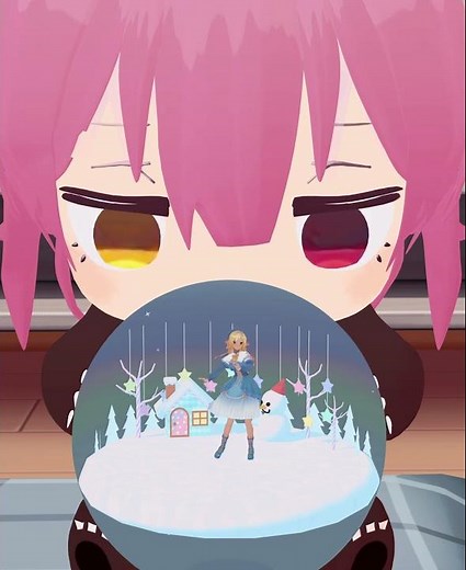 【MMDホロライブ】スノードーム風フレアとクマリンでSilent Flame,Never Fade 2【不知火フレア】【クマリン】#shorts #mmd