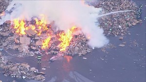 RAW: Cardboard fire at Denver recycling center