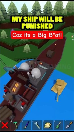 Roblox Build a Boat for Treasure Dad Tank Missiles punished Fas Attack Ship! #babft #roblox