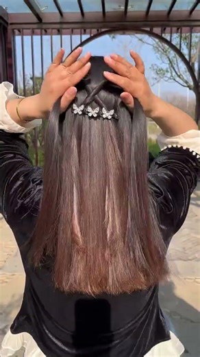 Elegant Half-Up Hairstyle with Butterfly Clip 🦋 | Simple & Stylish Look