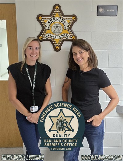 🌟 National Forensic Science Week – Day Four 🌟 Today we’re proud to highlight two of the dedicated professionals who keep our Forensic Science Laboratory running with excellence: Laura and Danielle. 👩‍💼 Laura (right) is the familiar face our OCSO personnel and outside agencies see each day. She manages all incoming and outgoing evidence for the laboratory and ensures every item is handled with precision. Beyond that, she assists with administrative reviews, vault audits, property entry, speci