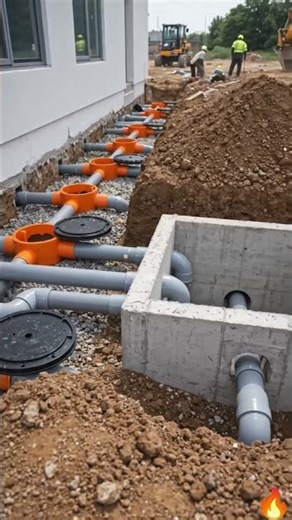 🔴 Underground Drainage Installation | Pipe Layout Explained 🏗️💧✨ #shorts