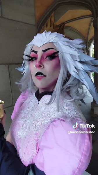 absolutely the best thing I've done with my Stella Cosplay. from a photoshoot yesterday with @Slightlyvillainous as Stolas and @dancegirl_shan as Blitz #helluvaboss #stolas #blitz #stella