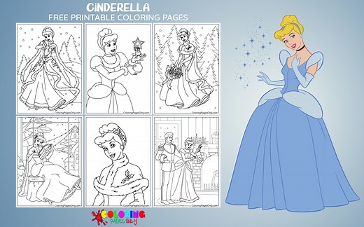 80+ Cinderella Coloring Pages - Free Printable PDF & Online Coloring