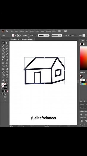 3D House Icon Making Idea #HouseIcon #3DHouse #MakingIdea #IllustratorDesign #AdobeIllustrator