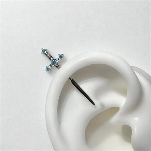 Helix Earring, Cartilage Earring, Ear Jacket Earrings, Front Back Earrings, Sword Dagger Stud - Etsy