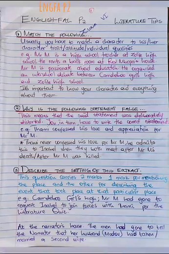 My Children My Africa Summary and English Paper 2 Grade 12